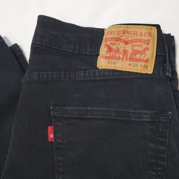 Levi's 514 Straight Fit Jeans Black 33" Waist - Picture 6 of 10